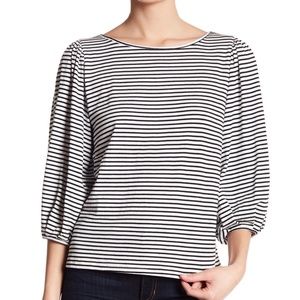 14th & Union Striped Balloon Sleeve Top